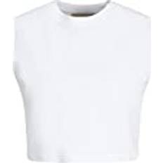 Jack & Jones Dam T-shirts Jack & Jones Dam Jjxx Jxalvira Sl Slim Crop Every Tee topp, Ljus vit