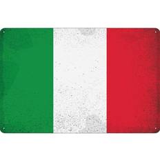 Blechschild 30x20 cm Flagge Italien Vintage