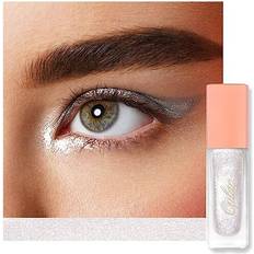 Liquid Glitter Eyeshadow Metallic Icy White Eyeshadow Shimmer Eyeshadow with Fine Sparkle & Glow, Blendable Sparkly Eyeshadow Eye Make-up, Crease
