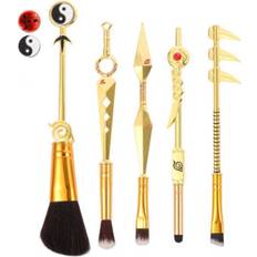 Gold Makeup Brushes Chronus 5pcs Makeup Brush Metal Handle Naruto Anime Collection, Foundation Blush Eyeshadow BrushGold