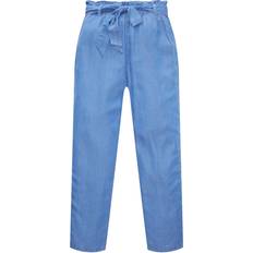 Tom Tailor Women's Relaxed Tapered Trousers - Bright Mid Blue Chambray