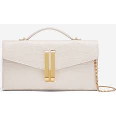 DeMellier The Vancouver Clutch in Off-White Croc-Effect Leather Clutch