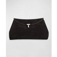 Toteme T-Lock Clutch Bag in Suede