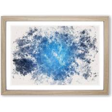 East Urban Home Half Moon Brown/Blue Framed Art 48x36cm