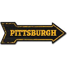 Yellow Wall Decor SignMission 8 & Direction Sticker Vinyl Pitsburgh Wall Decor