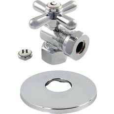 Plumbing Kingston Brass CC44101XK 1/2 FIP x 1/2 or 7/16 Slip Joint Quarter-Turn Angle Stop Valve with Flange Polished Chrome