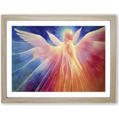 Watercolour Angel Abstract Blue/Orange Framed Art 34x25cm