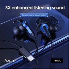 Headphones Dechoicelife a-Blue-Type C 3.5MM Type-C
