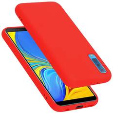 Cadorabo LIQUID ROT, Samsung Galaxy A7 2018 A750 Case for Samsung Galaxy A7 2018 Cover Protection TPU Silicone Gel Red