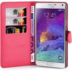 Cadorabo Book mit Standfunktion Cover Galaxy Note 4 Smartphone Hülle, Rot