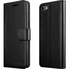 Apple iPhone SE 2020 Wallet Cases iCatchy Black For iPhone SE 2020 Phone Wallet Book Leather Case