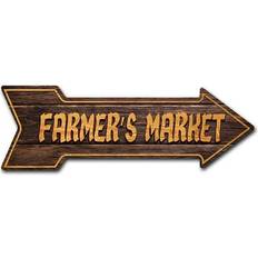 Brown Wall Decor SignMission 6 18 & Direction Sticker Vinyl Farmers Market Wall Decor