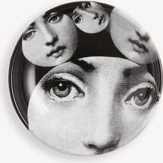 Fornasetti Round ashtray Tema e Variazioni n.242 white/black 100% porcelain decorated by decal before firing use only