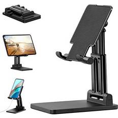 Mobile Device Holders Ifsecond Phone Stand, Adjustable Tablet Holder of the Dual Tube and Foldable, Compatible with Tablet/ mobile phone recommended 4.7-12.9 inchesBlack