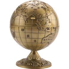 Ashtrays Tlily Vintage Metal with Lid Globe Ashtray European Retro Home Office Hotel Ashtray Decor Smoking Accessories, Ancient Cyan