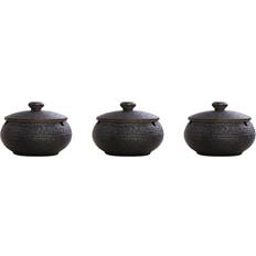 Black Ashtrays Tlily 3X Ceramic Ashtray with Windproof Lid for Indoor Outdoor Use -Black