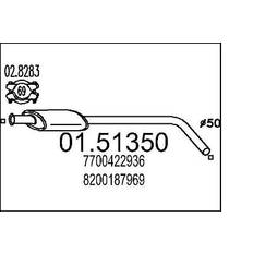 Sistemi di Scarico MTS Silenziatore Centrale 01.51350 1050 RENAULT: Scénic 1, Megane Scenic