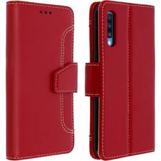 Avizar Wallet Folio Case with Stand for Samsung Galaxy A70 Red