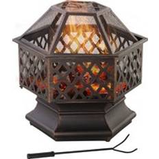 Bronze Fire Pits & Fire Baskets OutSunny Outdoor Fire Pit with Screen