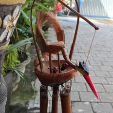 Natural Garden Decorations Ancient Wisdom Bamboo Windchime Natural finish Mother & Chicks