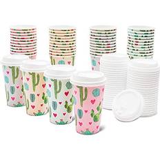 Kitchen Accessories Blue Panda 48x Cute Cactus Insulated Disposable Paper