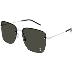 Saint Laurent SL 312 M 010 Solglasögon Metall Silver Grå
