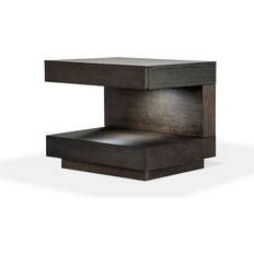 Benzara Squared C Shaped Bedside Table