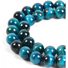 Natural Gemstone Round Spacer Loose Beads For Jewelry Making 15.5" 1 Strand 6mm aquamarine Tiger's Eye, 6mm 63beads