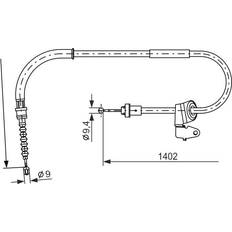 Sistemas de Frenos Bosch 1 987 482 226 Cable de Freno de Mano 1402 MINI Hatchback