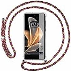 TuMundoSmartphone Tumundosmartphone Transparent hängande fodral för Vivo V29 5G med Rosa/Guld Cordon