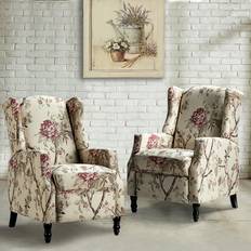 Armchairs 14 Karat Home Fabric Wingback Recliner 2 Theater Bird Armchair