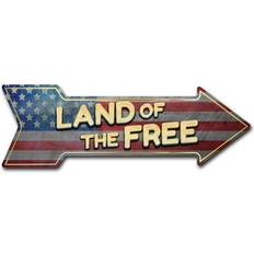 Acrylic Wall Decor SignMission Decal-999782_Land Of The Free Arrow Funny 24"" Wall Decor