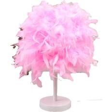 Lighting Greenzech Pink Colorful Feather Table Lamp