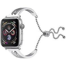 HKHBJS Apple Watch Universal Silver Diamond Stainless Steel Bracelet Strap