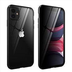 Mobile Phone Accessories Guppy Guppy Compatible with iPhone 12 Pro Max Magnetic Case with Built in Privacy Screen Protector Anti Spy Tempered Glass Slim Metal Aluminum Shockproof Cover Hard Drop Proof Protective 6.7 inch Black