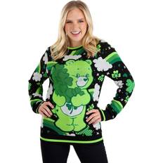 Linen - Woman Jumpers Care Bears Good Luck Bear Saint Patrick's Day Sweater Green/Black