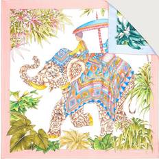 Ferragamo Damen Halstücher & Schals Ferragamo Woman India print silk scarf Ivory/Pink/Light blue