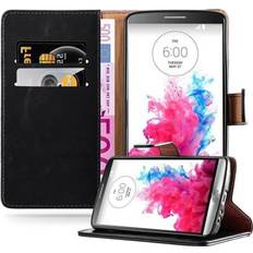 Accesorios para teléfonos móviles Cadorabo Funda Libro para LG G3 en NEGRO GRAFITO Cubierta Proteccion con Cierre Magnetico, Tarjetero y Funcion de Suporte Etui Case Cover Carcasa