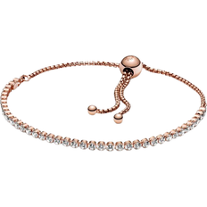 Pandora Sparkling Slider Tennis Bracelet - Rose Gold/Transparent