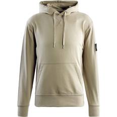 Dam Överdelar Calvin Klein Jeans Cotton Terry Badge Hoodie Beige