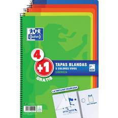 Calendarios y Blocs de Notas Oxford Pack 4+1 Cuaderno Espiral Tapa 80 Hojas 5 Piezas