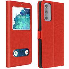 Accesorios para teléfonos móviles Avizar Funda Samsung Galaxy S20 Fe Con Ventana Doble Rojo