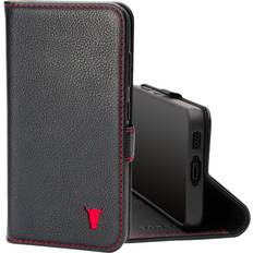 Torro Galaxy S23 Leather Case with stand function Black with Red Detail