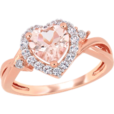 Promise rings rose gold Gem & Harmony Heart Promise Ring - Rose Gold/Pink/Transparent