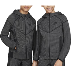 Children's Clothing Nike Kid's Sportswear Tech Fleece Winterized Full Zip Hoodie - Black/Light Smoke Grey/Black