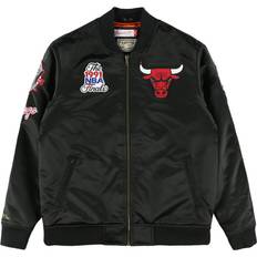 NBA Vestes & Pulls Mitchell & Ness Flight Chicago Bulls Schwarz Satin Bomber Jacke