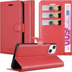 Cadorabo CANDY APPLE RED Case for Apple iPhone 14 PLUS Cover Book Wallet Protection PU Leather Etui magnetic closure card slot Red