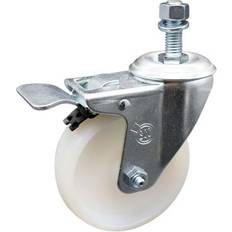 DIY Accessories Service Caster Nylon Swivel Threaded w/4 x 1.25 White Wheel and 1/2 & Total Locking Brake 300 lbs Capacity/ Brand