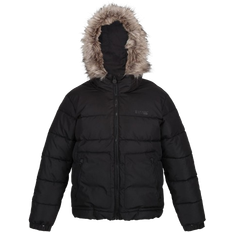 Regatta Kid's Parkes Fur Trim Parka Jacket - Black (RKN127_800)