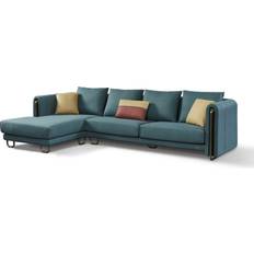 Messing Sofas JVMoebel Corner Couch Blue Sofa 316cm 2Stk. 6-Sitzer